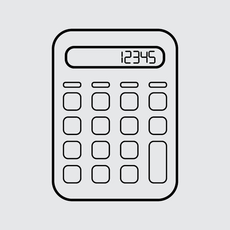 Calculator vector icon in Line style. For web and mobileのイラスト素材