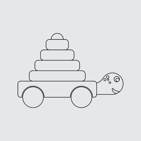 turtle pyramid vector icon. Line styleのイラスト素材