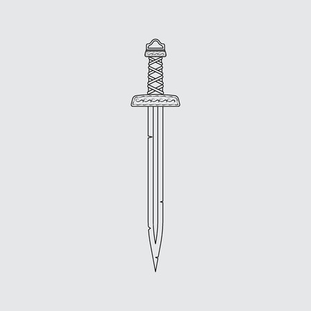 sword vector Line icon. Flat styleのイラスト素材