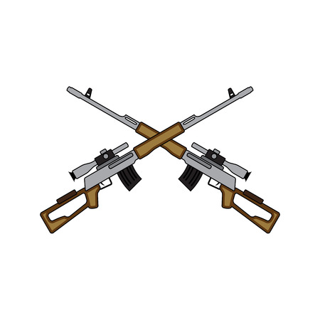Sniper Rifle vector icon. Flat style. Cartoon style. Military symbol for web and mobile.のイラスト素材
