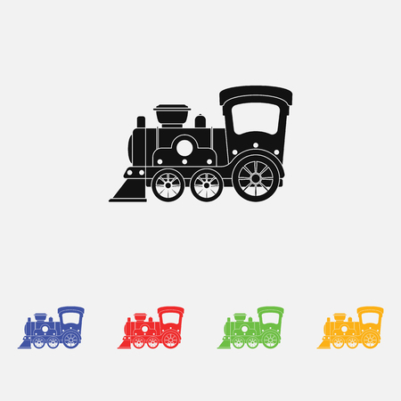 Cartoon toy train vector illustration. Flat style.のイラスト素材