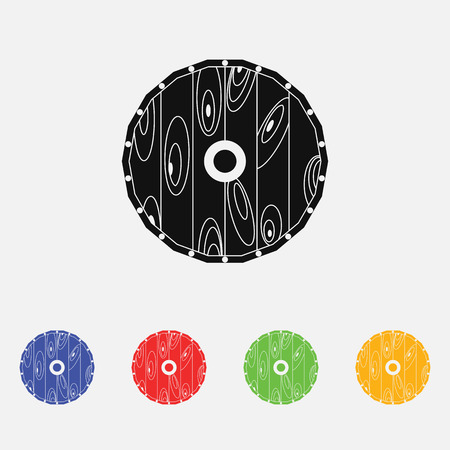 Viking shield. flat style. vector Simple iconのイラスト素材