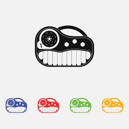 Synthesizer toy icon. Flat style. Vector illustration.のイラスト素材