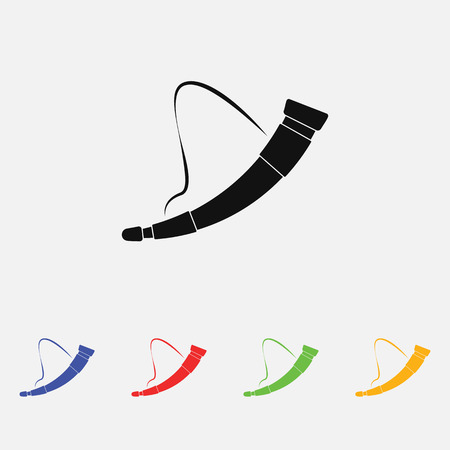 Viking Hunting horn. vector illustration Simple icon. Flat styleのイラスト素材
