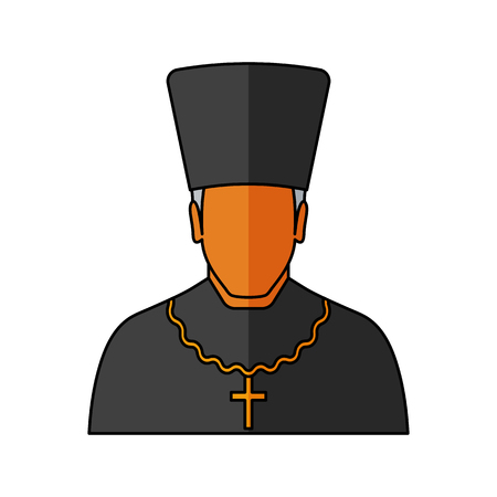 Orthodox priest Vector illustration. Religion icon. Silhouette. Flat style.のイラスト素材