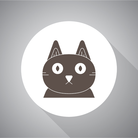 Black cat isolated. Halloween vector illustrationのイラスト素材