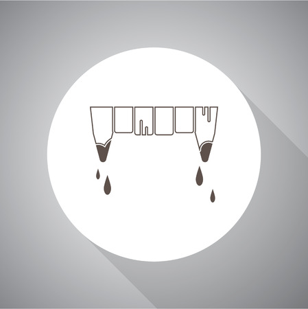 Vampire teeth with blood vector illustration. Halloween iconのイラスト素材