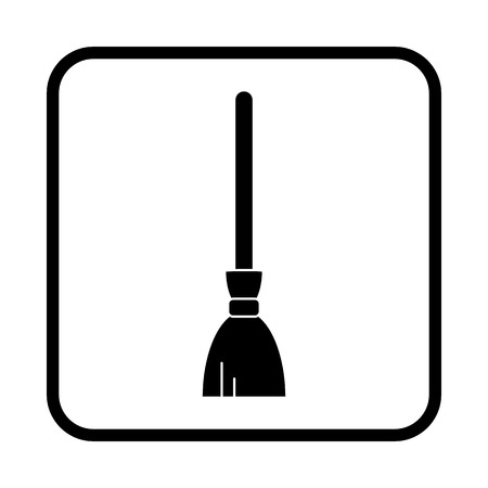 Broom vector icon. Flat modern design. Halloween icon.のイラスト素材