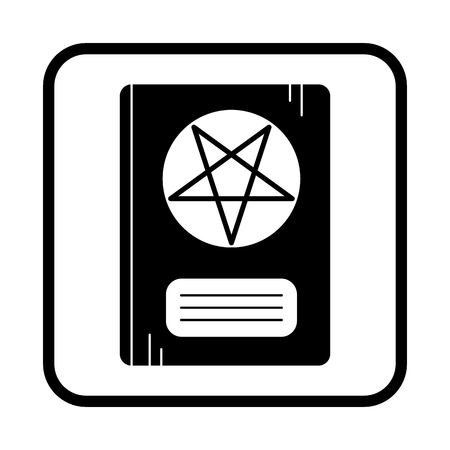 Leather Book With Pentagram. Vector icon. Halloween illustrationのイラスト素材