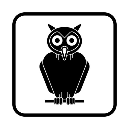 Owl Halloween illustration, Vector iconのイラスト素材