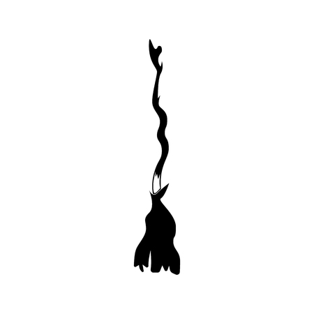 witch broomstick. vector illustration. Halloween symbol.のイラスト素材