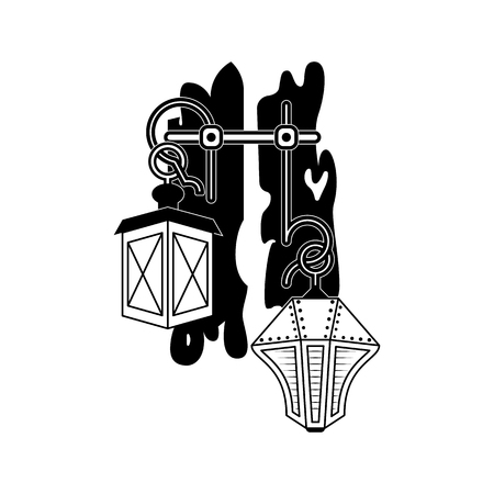 Halloween vector icons. Openwork lamps symbolのイラスト素材