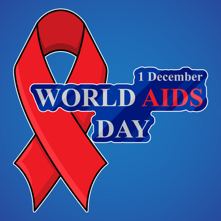 World Aids Day background with red ribbon of aids awarenessのイラスト素材