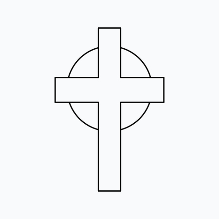Vector illustration of cross. Religion icon. Silhouette. Flat style.のイラスト素材