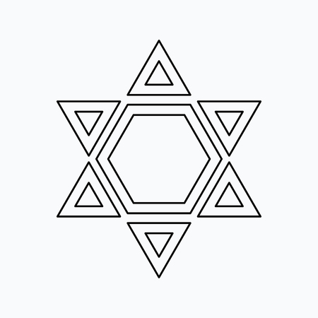 Star of David Vector illustration. Religion icon. Silhouette. Flat style.のイラスト素材