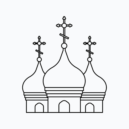 Church Vector illustration. Religion icon. Silhouette. Flat style.のイラスト素材