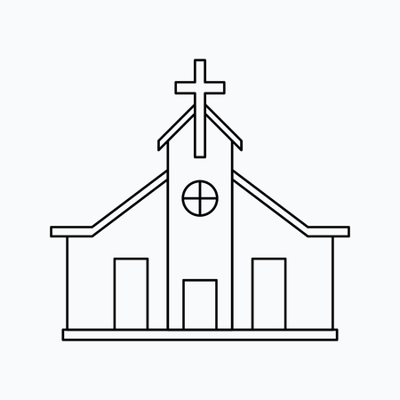 Church Vector illustration. Religion icon. Silhouette. Flat style.のイラスト素材