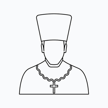 Orthodox priest Vector illustration. Religion icon. Silhouette. Flat style.のイラスト素材