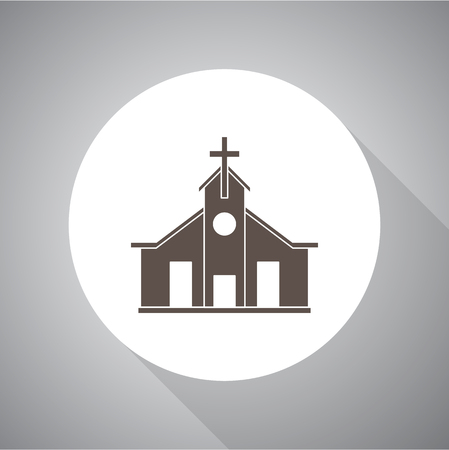 Church Vector illustration. Religion icon. Silhouette. Flat style.のイラスト素材
