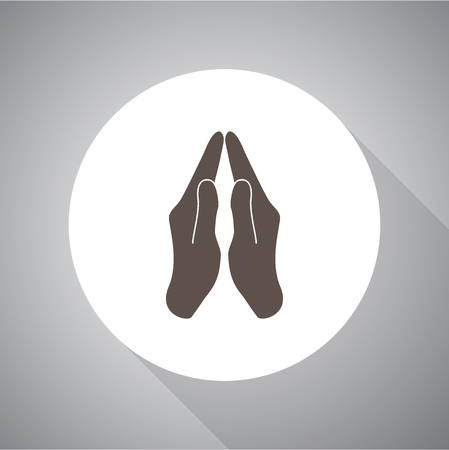 Prayer vector illustration. Religion icon. Silhouette. Flat style.のイラスト素材
