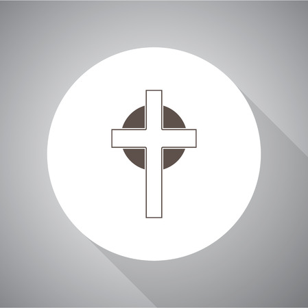 Vector illustration of cross. Religion icon. Silhouette. Flat style.のイラスト素材