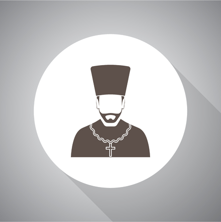 Orthodox priest Vector illustration. Religion icon. Silhouette. Flat style.のイラスト素材