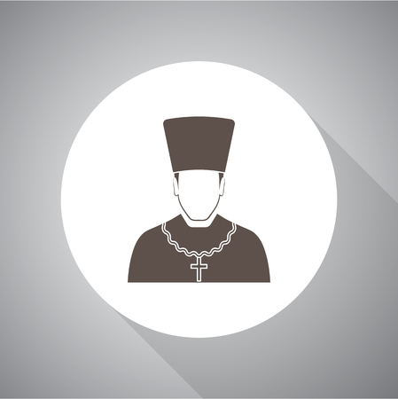 Orthodox priest Vector illustration. Religion icon. Silhouette. Flat style.のイラスト素材
