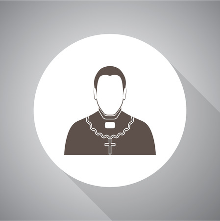 Orthodox priest Vector illustration. Religion icon. Silhouette. Flat style.のイラスト素材