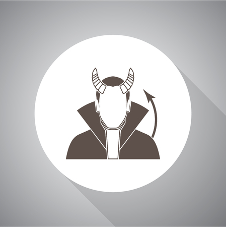 Demon Vector illustration. Religion icon. Silhouette. Flat style.のイラスト素材