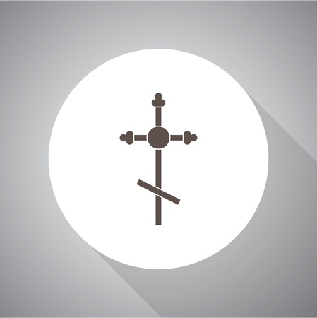Vector illustration of cross. Religion icon. Silhouette. Flat style.のイラスト素材