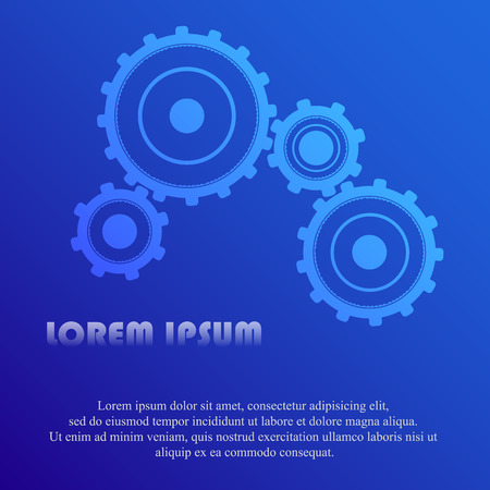 Gears on the blue illustration.のイラスト素材