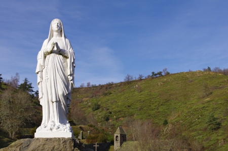 Statue of Virgin Mary isolated in the french country の写真素材