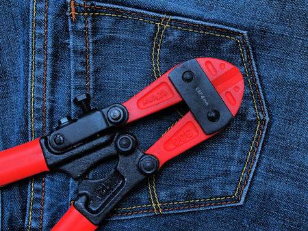 cutter on jeansの写真素材