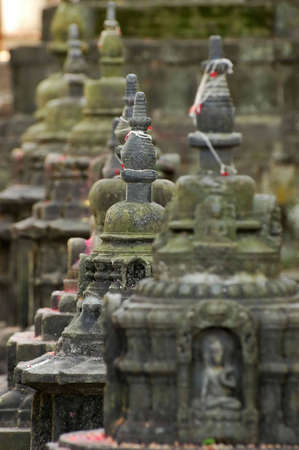 Buddhist Sculptures in Swayambhunath Templeの写真素材