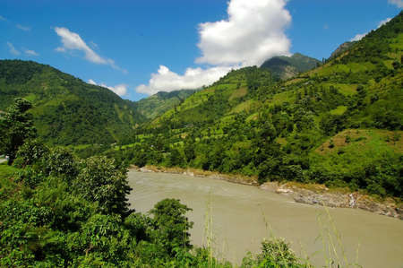 Shot of the lush mountains of Nepal