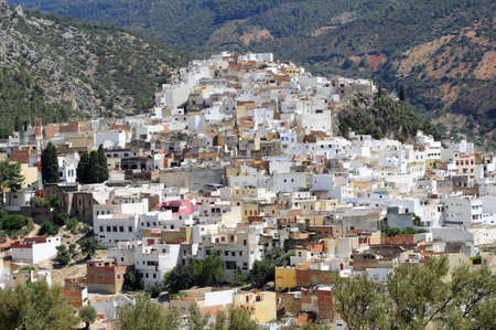 The Holy City of Moulay Idris founded by the great moroccan kingの写真素材