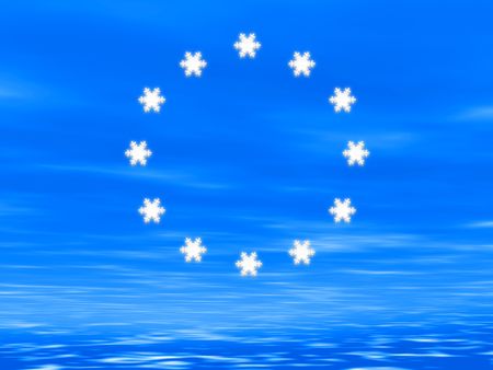 snowflake euro flagの写真素材