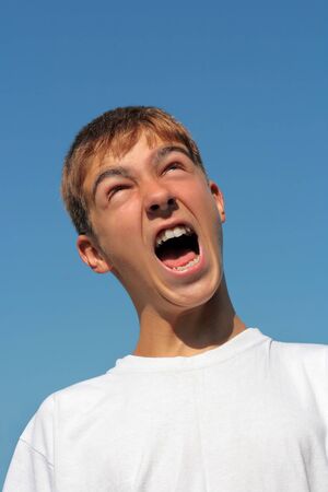 teenager screaming の写真素材