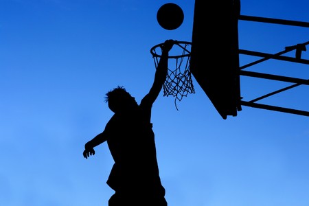 silhouette of basketball playerの写真素材