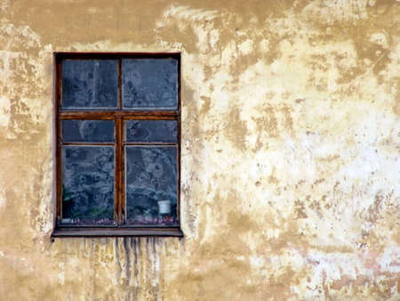 part of the house with the window and old wallの写真素材