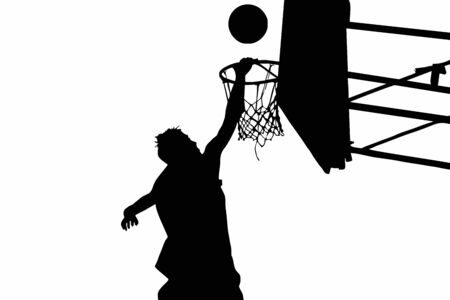 silhouette of basketball playerの写真素材
