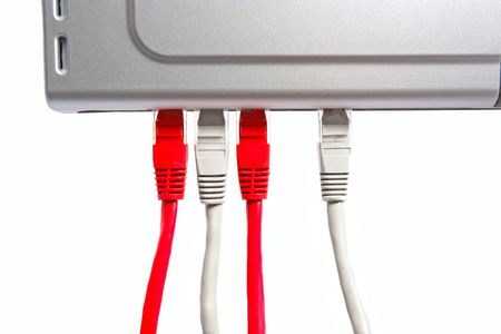 lan equipment isolated on the whiteの写真素材