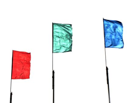 three flags isolated on the white                  の写真素材