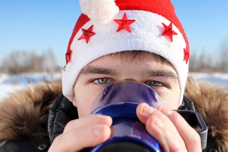 young man in santa