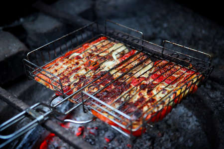 Preparation of the Roasted Meat on the Barbecue Grillの写真素材