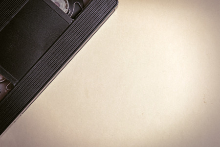 Retro Video Tape on the Empty Paperの写真素材