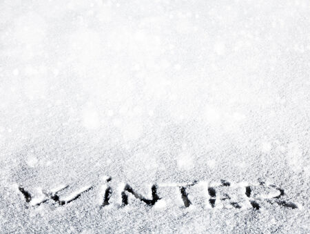 Handwritten Inscription Winter on the Snowの写真素材