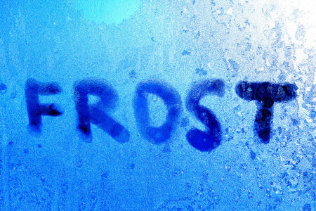 Handwritten Inscription Frost on the Iceの写真素材
