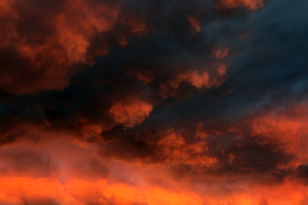 Natural Red Dramatic Clouds Area Backgroundの写真素材