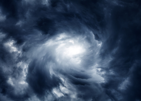 Blurred Swirl in the Dark Storm Cloudsの写真素材